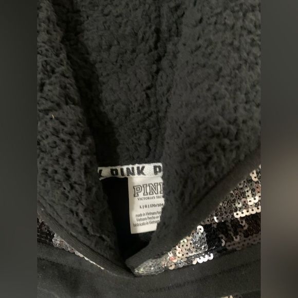 PINK VS CHECKERED FASHION SHOW RUNWAY BLING HOODIE LARGE - Picture 11 of 12